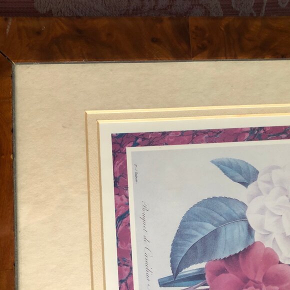 1989 Portal P J Redoute litho print Boquete de Camelias Narcisses Pansees framed - Picture 4 of 6